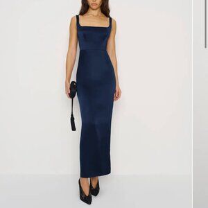 NWT Reformation Ambre Silk Maxi Dress in Navy Blue - Size 4 Wedding Guest